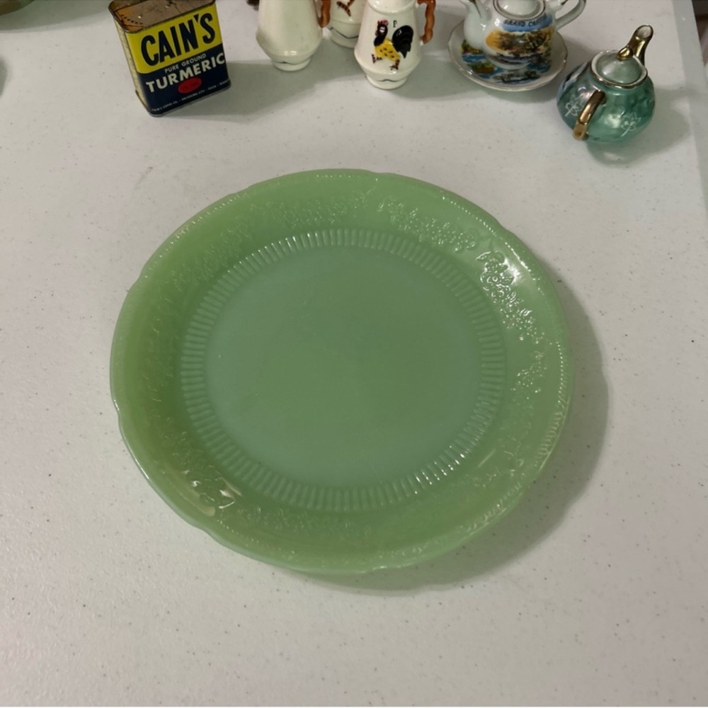 Vintage Green Glass Plate